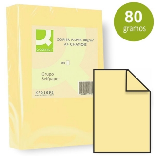 Papel de color vainilla, arena Chamois  Q-connect KF01092