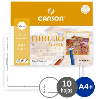 Papel Dibujo con recuadro Basik A4+  Canson 0406346