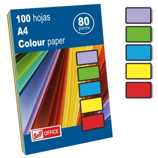 Papel Din A4 colores vivos surtidos,  Apli 15279