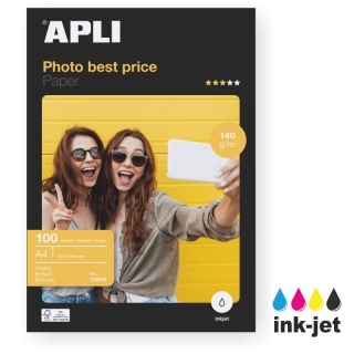 Papel fotografico inkjet Din A4 glossy  Apli 11804