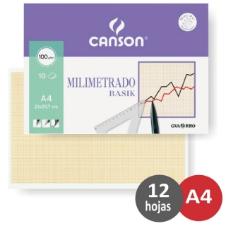 Papel milimetrado Din A4 Paquete 12  Canson 0406323