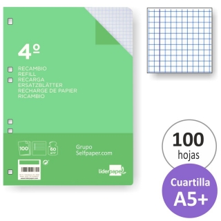 Recambio para carpeta o carpesano cuartilla  Liderpapel RC06