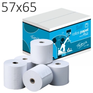 Rollos papel calculadora 57x65x12 sin copia  Q-connect