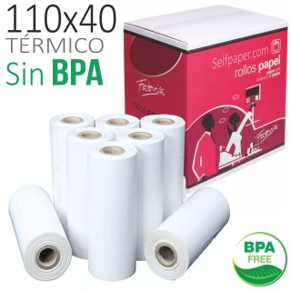 Rollos de papel trmico 110x40x12