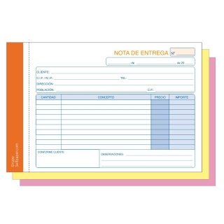 Talonario T-47 Nota entrega triplicado