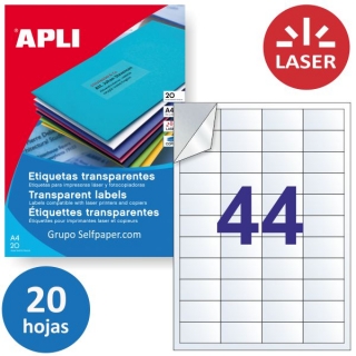 Etiquetas adhesivas transparentes frio, 44x para  Apli 1223