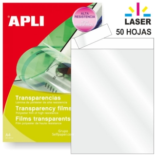 Transparencias impresoras laser Color Apli
