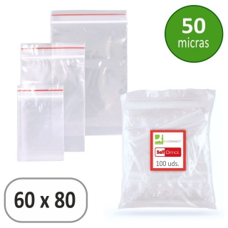 Bolsas de plastico con autocierre 60x80mm  Q-connect KF11349