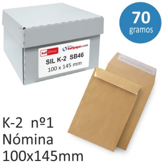 Bolsas sobres 100x145 nmina pequea Kraft  Liderpapel SIL-K-2