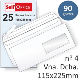 Sobres 115x225 americano ventana derecha