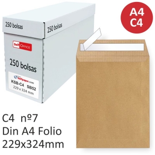 Sobres tipo bolsa 229 x 324,  Liderpapel KSB-C4