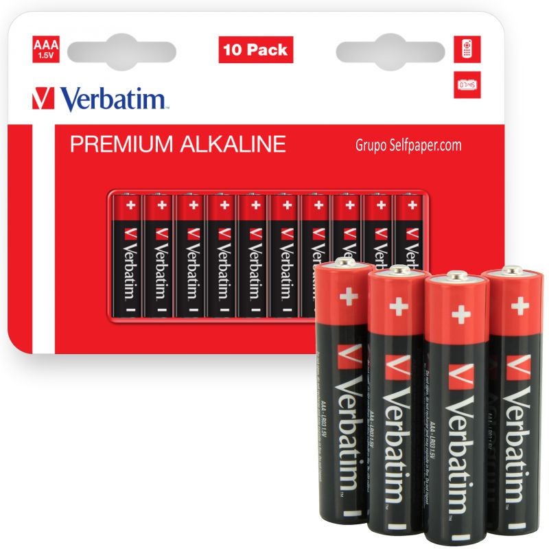 Comprar 10 pilas Verbatim Alcalinas AAA LR03 Pack Ahorro