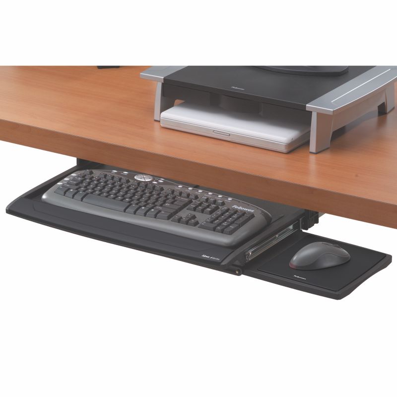 V3VOGUE Bandeja Teclado Ordenador Bajo Mesa, Extensor De Teclado De Altura  Ajustable, para Oficina/Hogar/Escuela Estante Teclado Cajón, Bandeja