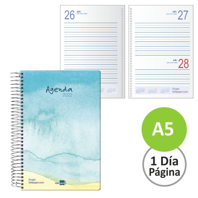 Agenda anillada espiral 2022 Dia por pagina Syros Playa