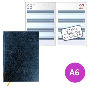 Agenda mini, Din A6, 10x15 un día pagina, 2021, Corfú azul