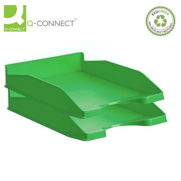 Bandejas de plástico, de oficina, apilables color verde