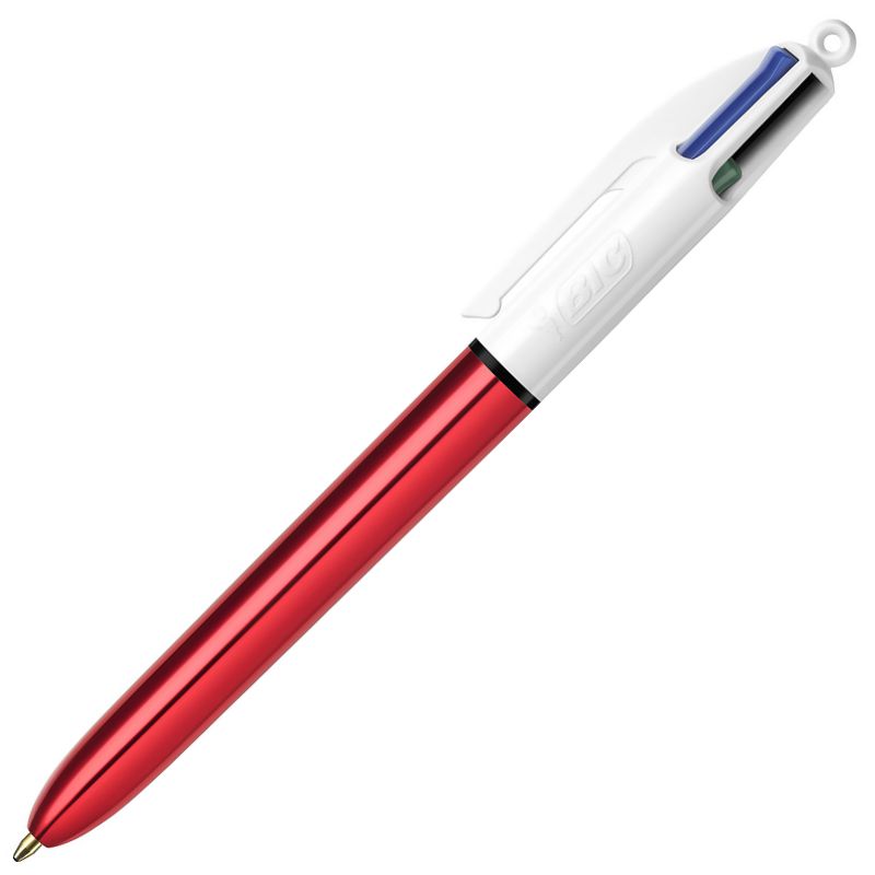 Bolígrafo Bic 4 colores Shine rojo metalizado 964773