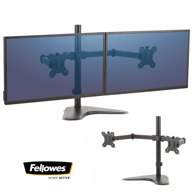 Fellowes Bras, soporte para dos pantallas vertical con pata