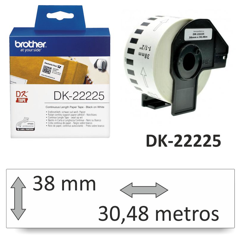 Comprar Brother DK-22225 Rollo etiquetas continuo 38 mm, 30 metros