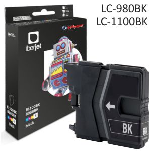 Brother LC980BK LC1100BK Cartucho tinta compatible