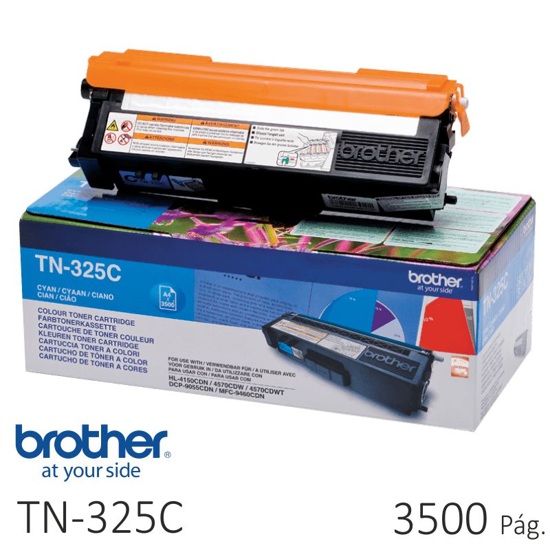 Comprar Brother TN325C Cyan, tóner color tinta original 3500 Pags.