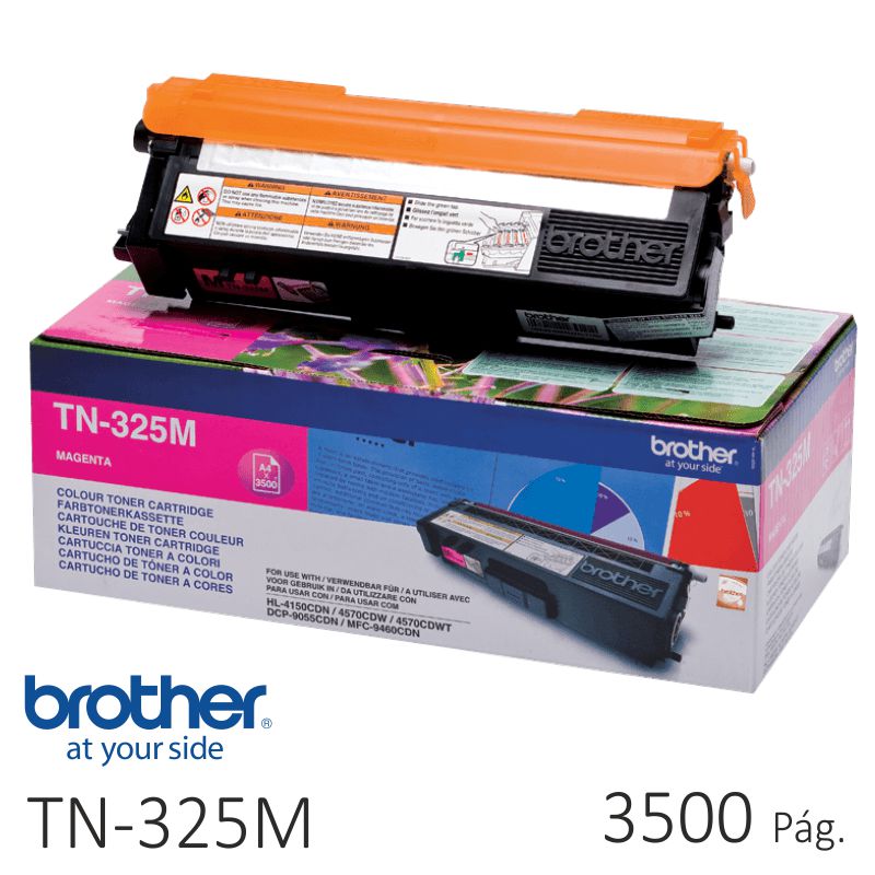 Brother TN325M Magenta, tóner color tinta original 3500 Pág.