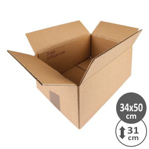Caja para envios y embalaje de cartón 34x50 x31 cms