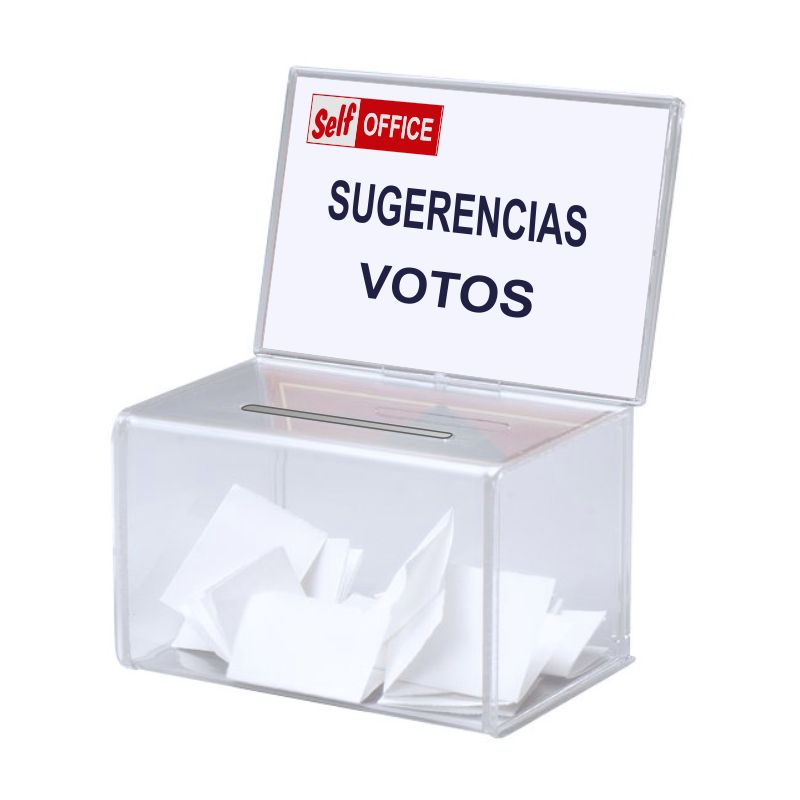 Caja tipo metacrilato, donativos o buzon sugerencias