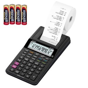 Calculadora impresora Casio HR-8RCE, Pilas /