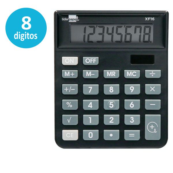 Comprar Calculadora Liderpapel XF16, 8 Digitos, Solar, económica