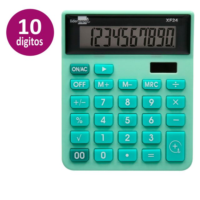 Calculadora de oficina sobremesa 10 díigitos color Aqua