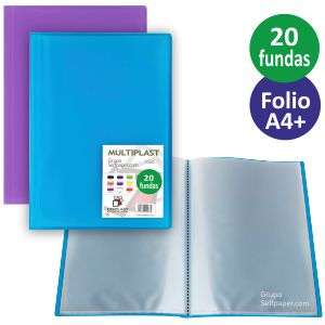 Carpeta con 20 Fundas Multiplast Folio