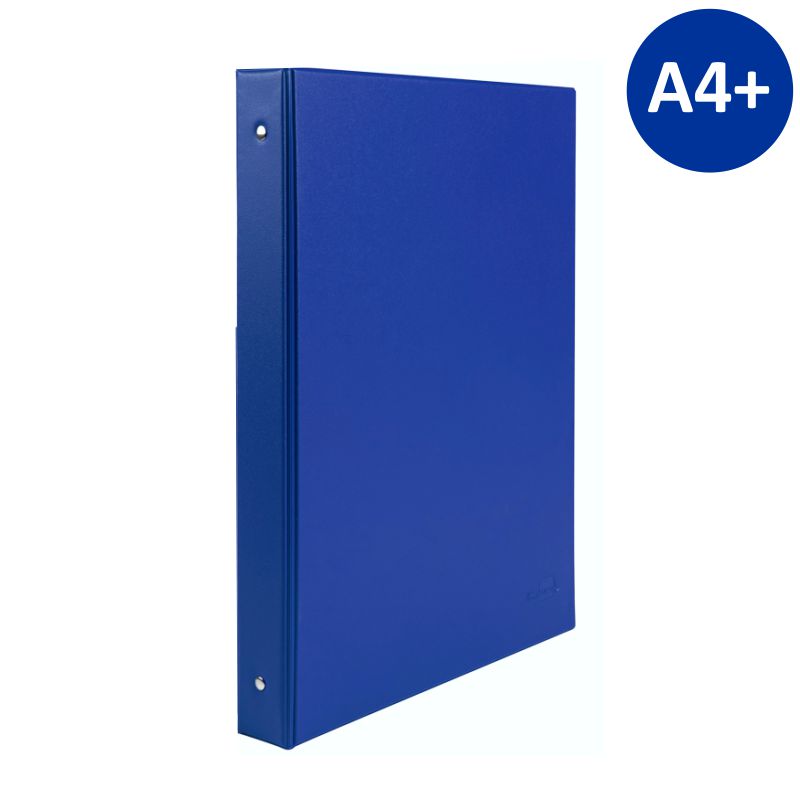 Carpeta 4 anillas plástico PVC  A4+ folio azul oscuro
