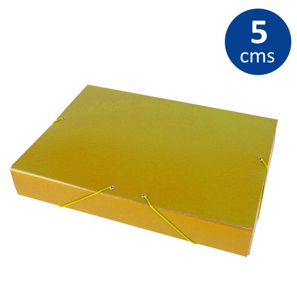 Carpeta caja de proyectos Liderpapel lomo 5 cms Amarillo