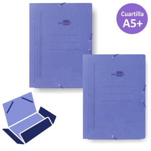 Carpeta azul con gomas cuartilla 4º - con solapas - 540 grs