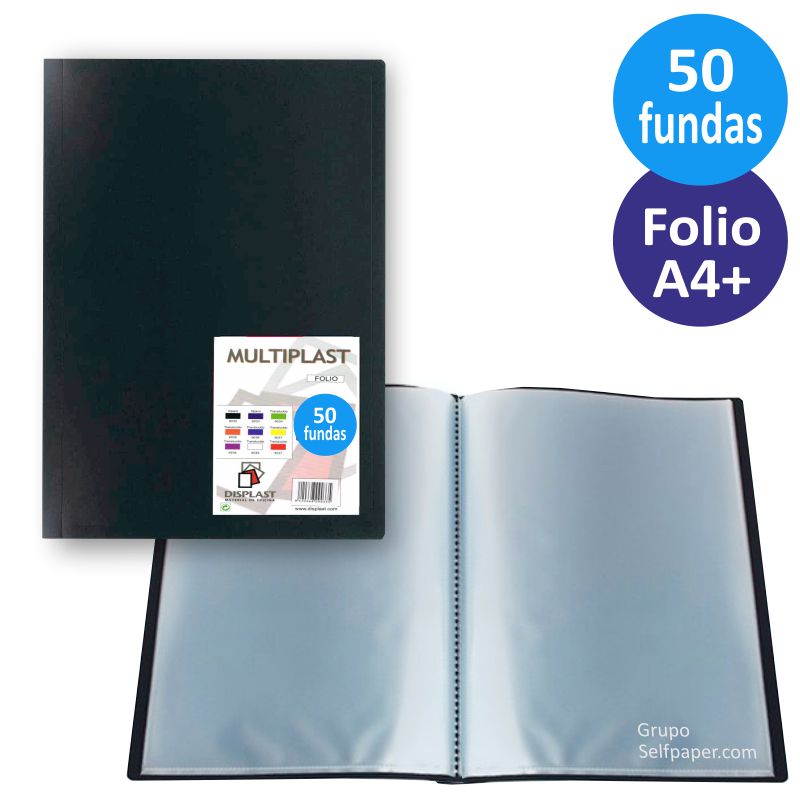 Comprar Carpeta Tarifario 50 fundas Multiplast Folio tapas opacas
