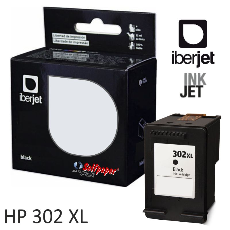 HP 302XL compatible, cartucho de tinta negro F6U68AE, Selfpaper.com.