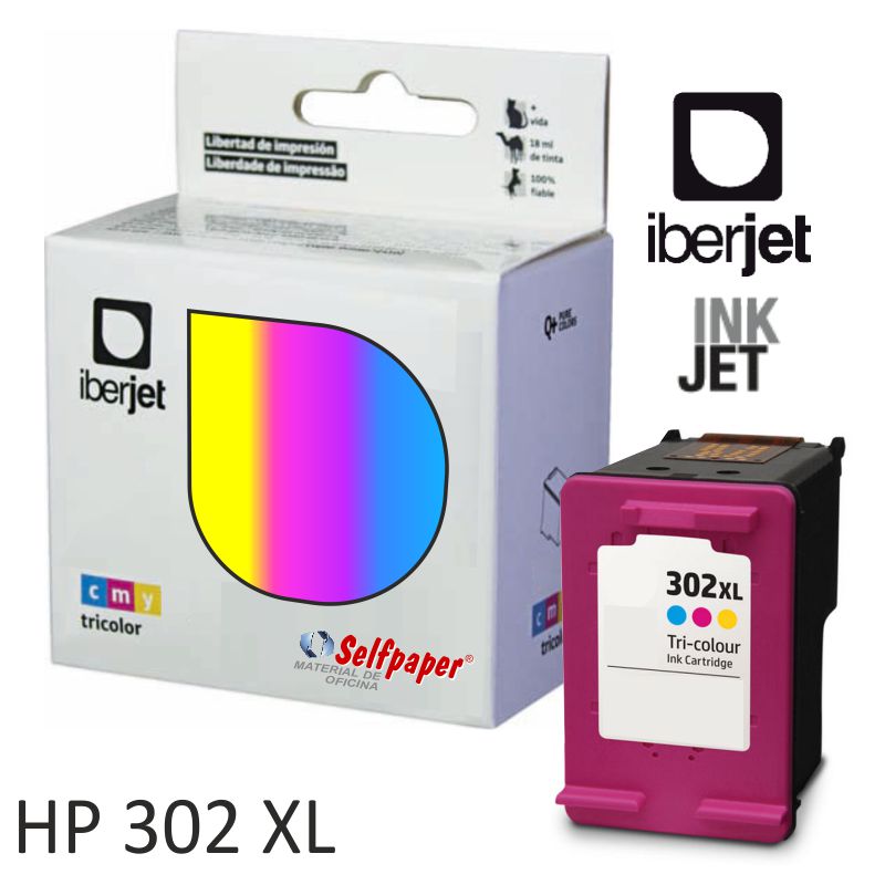HP 302XL Tri-color compatible, Cartucho de tinta F6U67AE, Selfpaper.com.