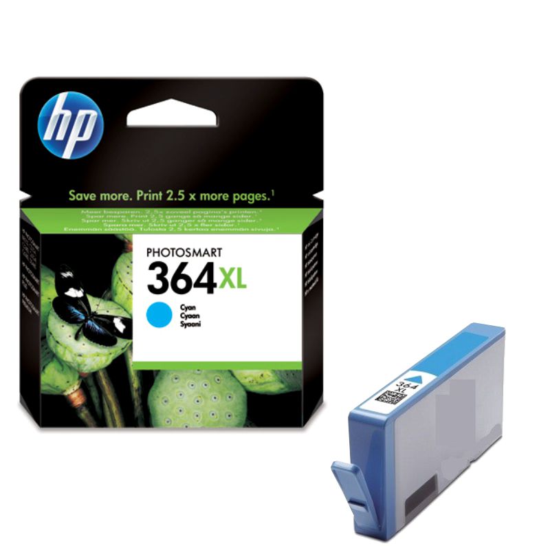 HP 364XL color CB323EE Cartucho original color Azul Cyan, Selfpaper.com.
