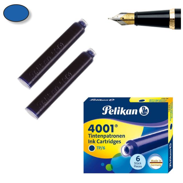 Pelikan 814799 Pluma estilográfica Twist cartucho de tinta azul incluido Cartuchos de tinta TP//6