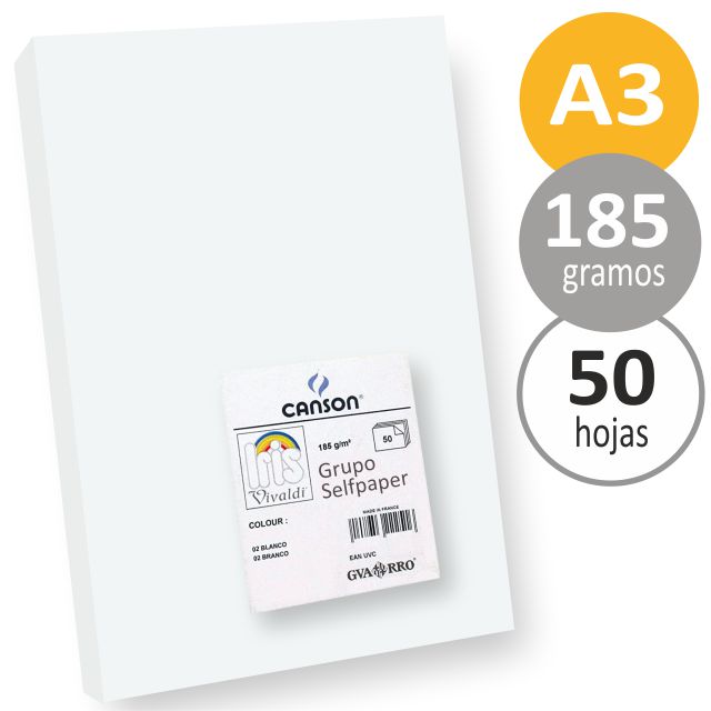 CARTULINA A3 FABRIANO COLOR BLANCO DE 185GR. PRECIO UNIDAD - CARTULINAS Y  CARTÓN