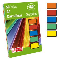 Cartulinas Din A4 Apli colores vivos, Paquete 50