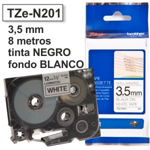 Comprar Cinta Brother 3,5 mm - TZEN201 Negro/blanco para rotuladoras