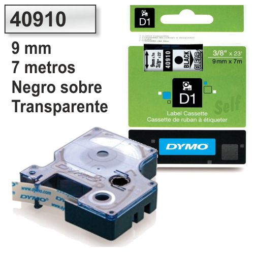 Comprar Cinta Dymo 40910 Negro-transparente 9mm, D1