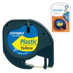 Cinta para rotuladora Dymo Letratag Plastico Amarillo 91202