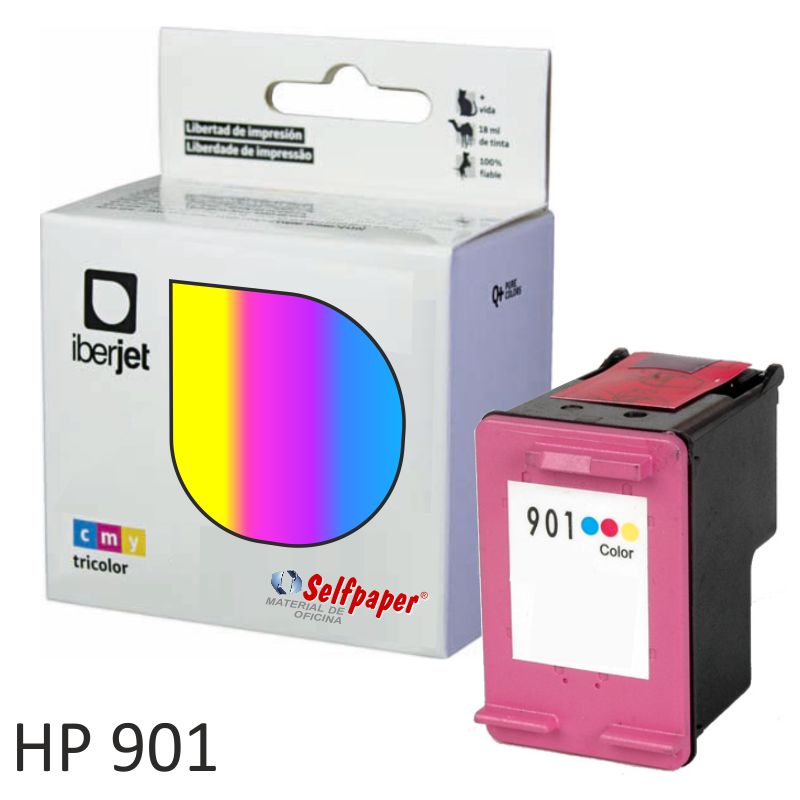 Cartucho Compatible HP 901 Tricolor, Officejet J4500 J4550, Selfpaper.com.