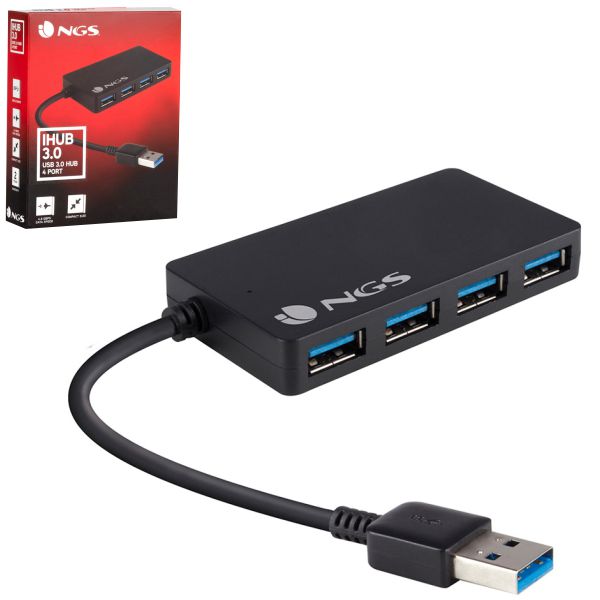 Comprar Concentrador Hub, USB 3.0 - 4 Puertos 3.0 NGS iHub