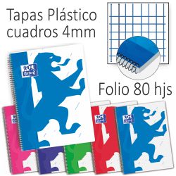Cuadernos Oxford Tapas de plástico 90 grs cuadros 4 mm