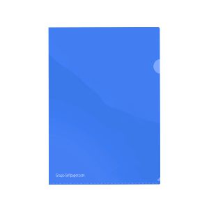 Dossier uñero, Funda en L, color azul traslúcido