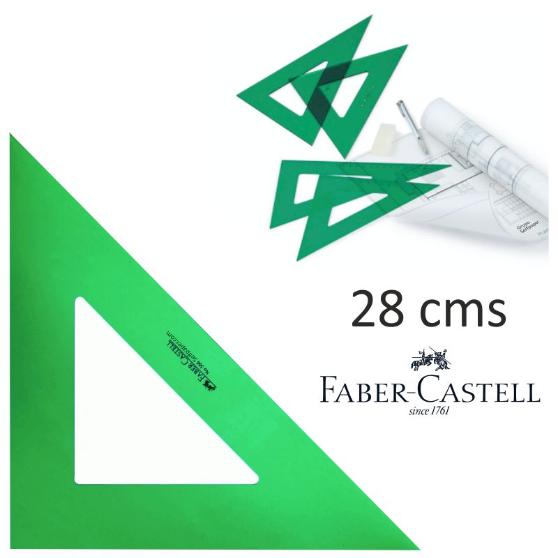 Comprar Escuadra Faber-Castell 28 Cms sin graduar, verde, técnica